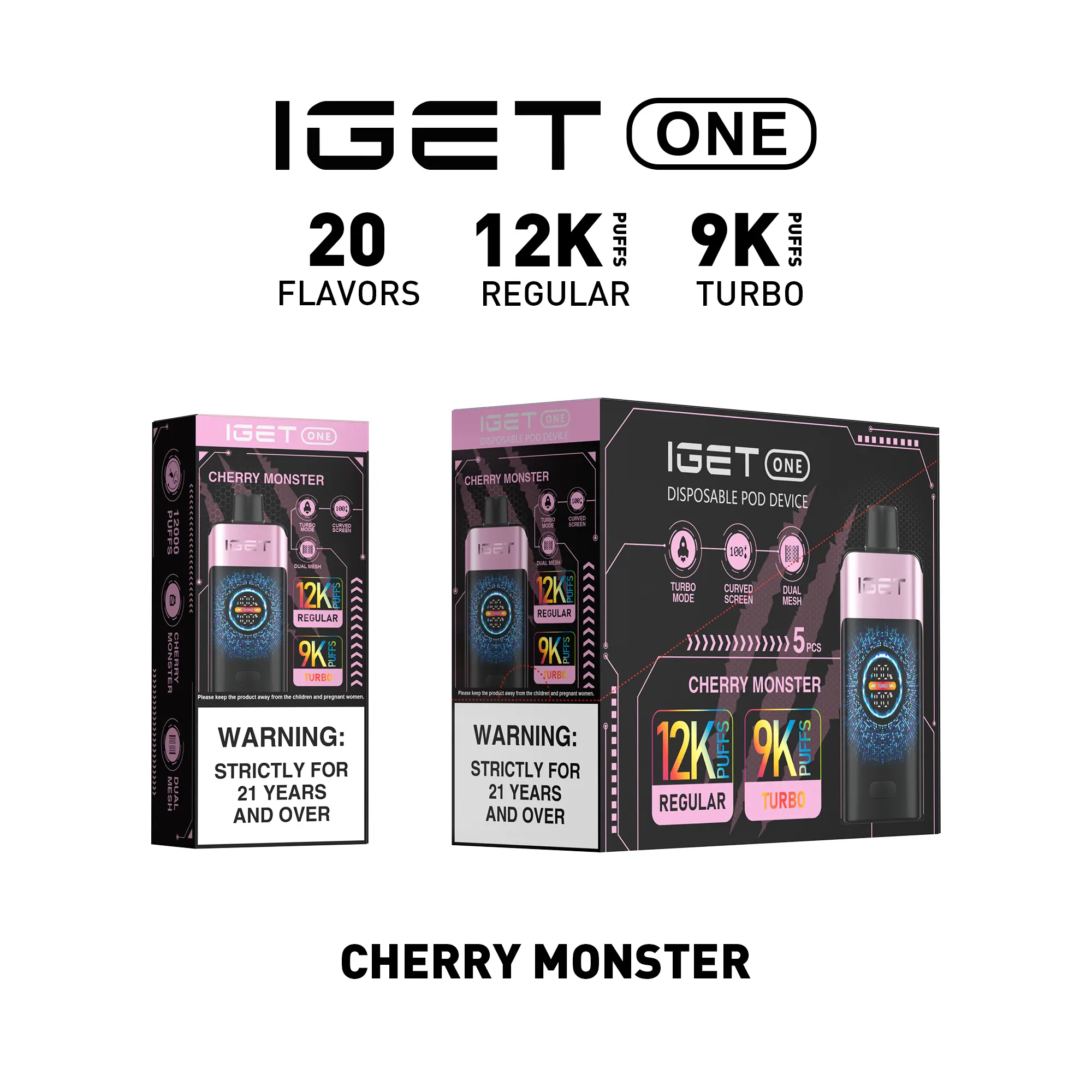 IGET ONE Vape (12000 PUFFS) CHERRY MONSTER IGET ONE Vape (12000 PUFFS) CHERRY MONSTER