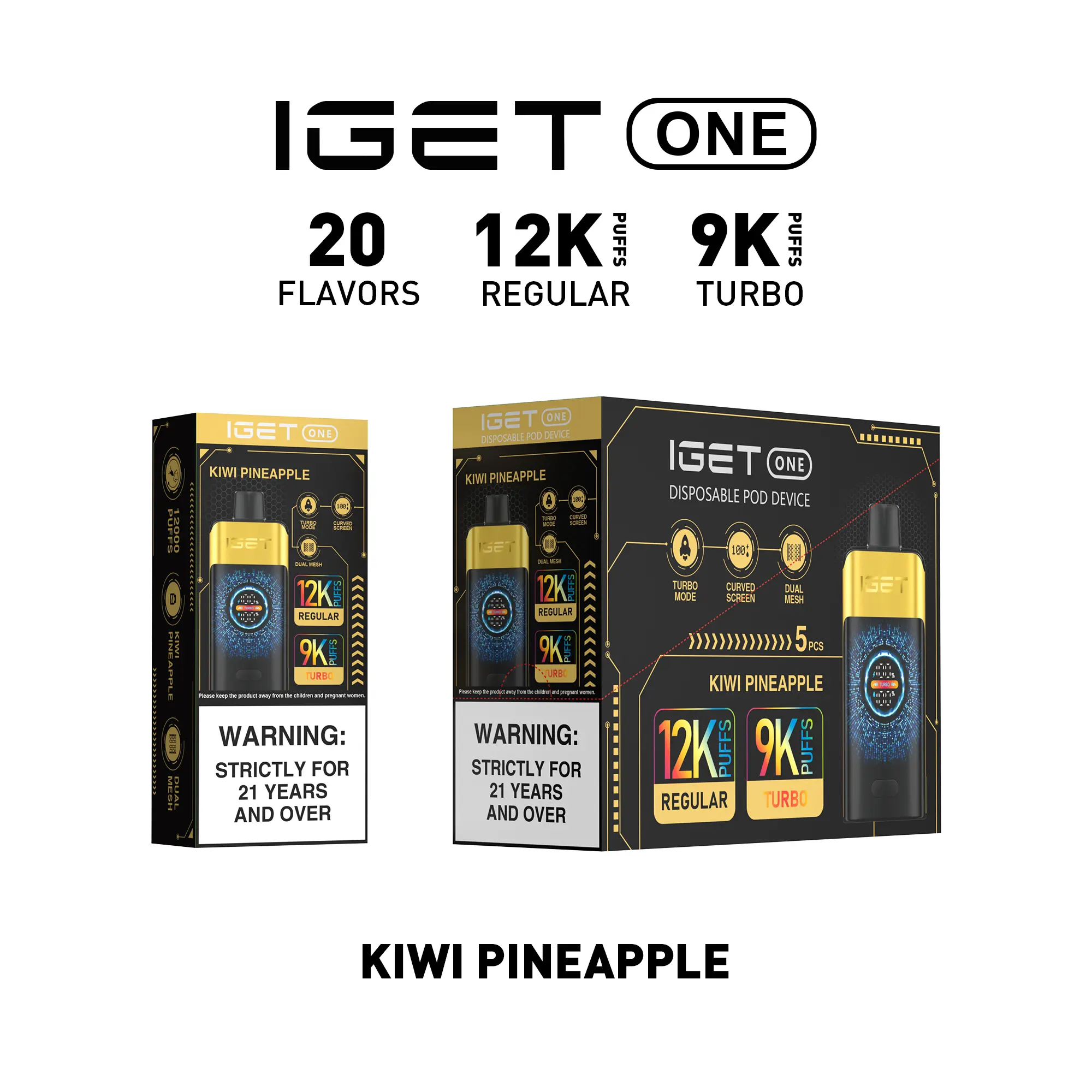 IGET ONE Vape (12000 PUFFS) KIWI PINEAPPLE IGET ONE Vape (12000 PUFFS) KIWI PINEAPPLE
